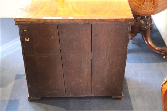 A George I featherbanded walnut bachelors chest, W.2ft 4in. D.1ft 1in. H.2ft 3in.